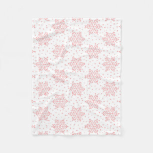 Rosa Schneeflocken Fleece Blanket