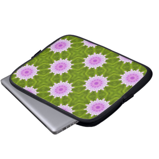 Rosa Schneeflocken Laptopschutzhülle (Vorne Knopf)