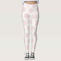 Rosa Schneeflocken Leggings