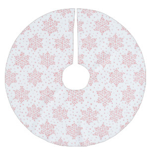 Rosa Schneeflocken Polyester Weihnachtsbaumdecke