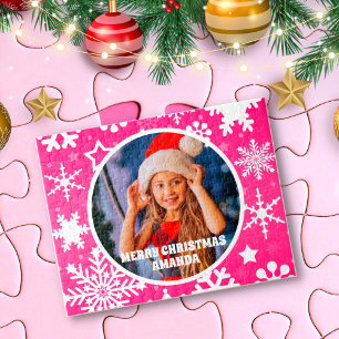 Rosa Schneeflocken Weihnachten Personalisierte Kin