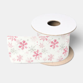 Rosa Schneeflocken Weihnachten Satinband