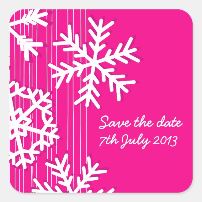 Rosa Schneeflocken Weihnachtsbaumen Sticker (Vorderseite)