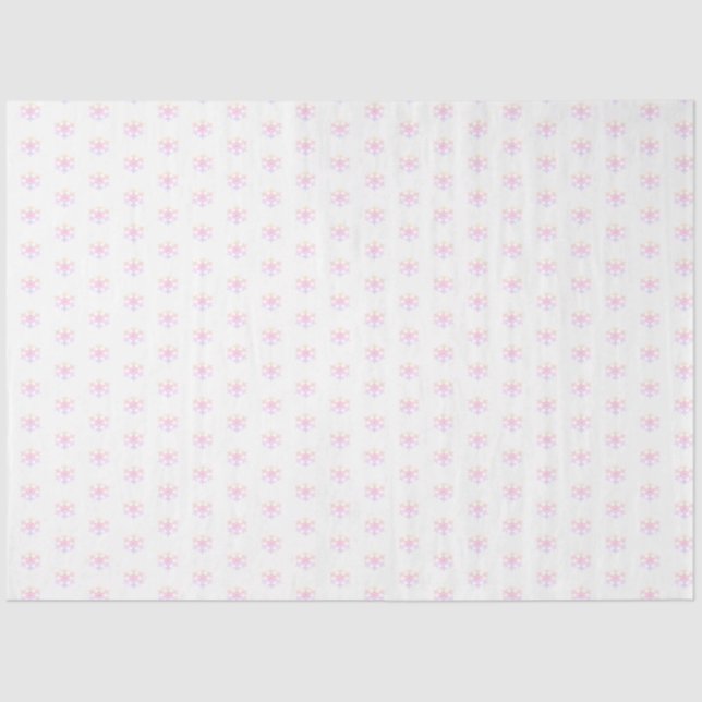 Rosa Schneeflocken Weihnachtszettel Seidenpapier (Vorderseite)