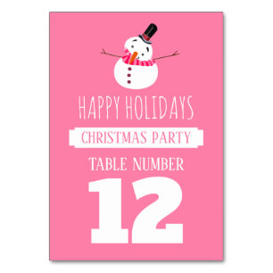 Rosa Schneemann, Weihnachts-Party-Tisch Nr. Tischnummer