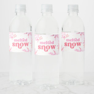 Rosa Schneewasser Flaschenetiketten