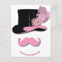 Rosa Schnurrbart, Oberhut, Federn und Blume