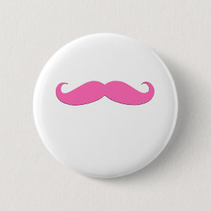 Rosa Schnurrbart-Spaß schaffen Ihre Selbst Button