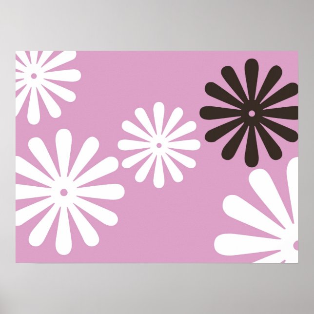 Rosa Schokolade Hippy-Blume Poster (Vorne)