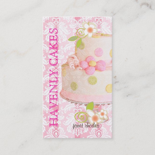 Rosa + Schokolade Hochzeitstorte/Bäckerei/Konditor Visitenkarte (Vorderseite)