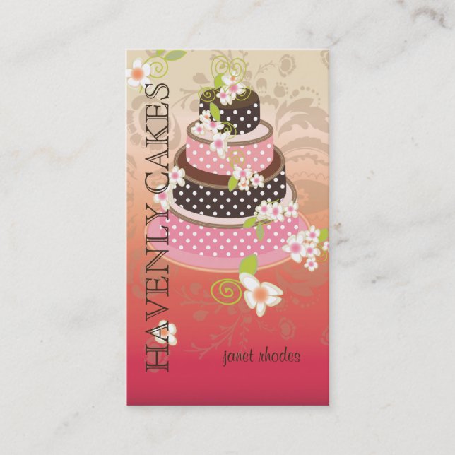 Rosa + Schokolade Hochzeitstorte/Bäckerei/Konditor Visitenkarte (Vorderseite)