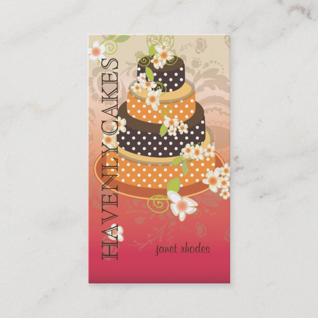 Rosa + Schokolade Hochzeitstorte/Bäckerei/Konditor Visitenkarte (Vorderseite)