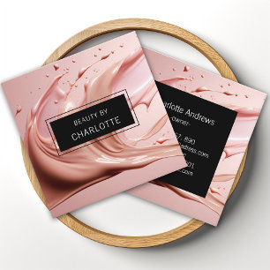 Rosa Schönheitssalon Quadratische Visitenkarte