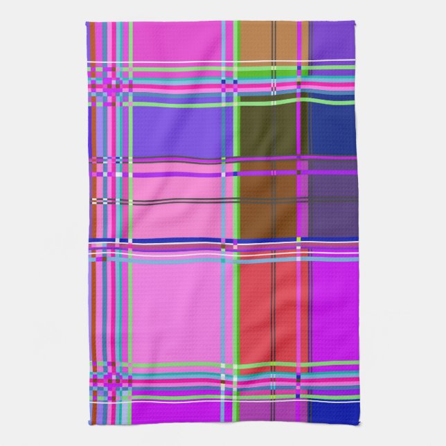 Rosa Schottenstoff-Muster Tuch Madras (Vertikal)