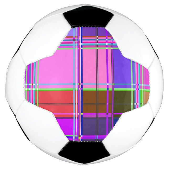 Rosa Schottenstoff-Muster Tuch Madras Fußball (Vorderseite)
