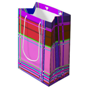 Rosa Schottenstoff-Muster Tuch Madras Mittlere Geschenktüte