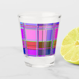 Rosa Schottenstoff-Muster Tuch Madras Schnapsglas