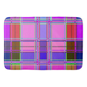 Rosa Schottenstoff-Musterstoff Madras Badematte