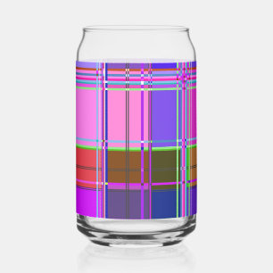 Rosa Schottenstoff-Musterstoff Madras Dosenglas