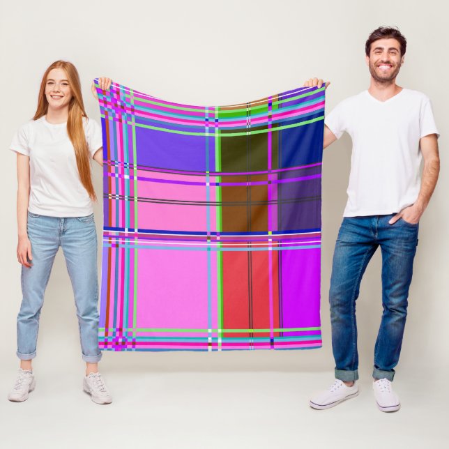Rosa Schottenstoff-Musterstoff Madras Fleecedecke (Beispiel)