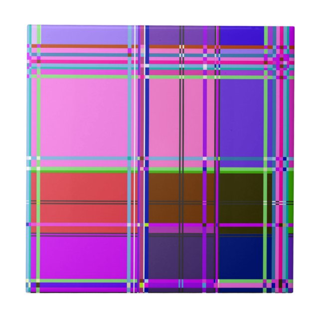 Rosa Schottenstoff-Musterstoff Madras Fliese (Vorderseite)