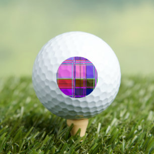 Rosa Schottenstoff-Musterstoff Madras Golfball