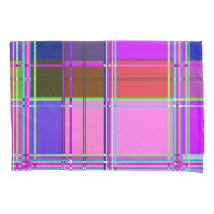 Rosa Schottenstoff-Musterstoff Madras Kissenbezug
