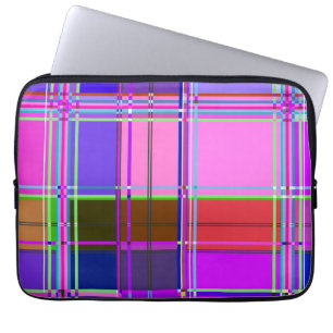 Rosa Schottenstoff-Musterstoff Madras Laptopschutzhülle