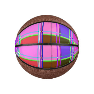 Rosa Schottenstoff-Musterstoff Madras Mini Basketball