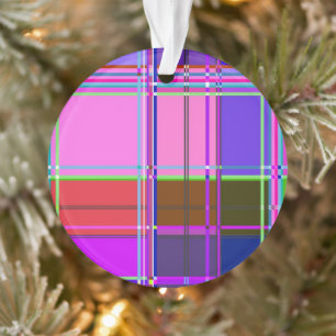 Rosa Schottenstoff-Musterstoff Madras Ornament