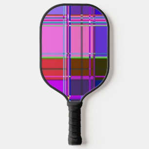 Rosa Schottenstoff-Musterstoff Madras Pickleball Schläger