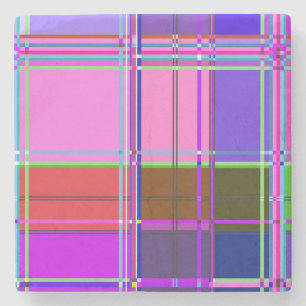 Rosa Schottenstoff-Musterstoff Madras Steinuntersetzer