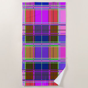 Rosa Schottenstoff-Musterstoff Madras Strandtuch