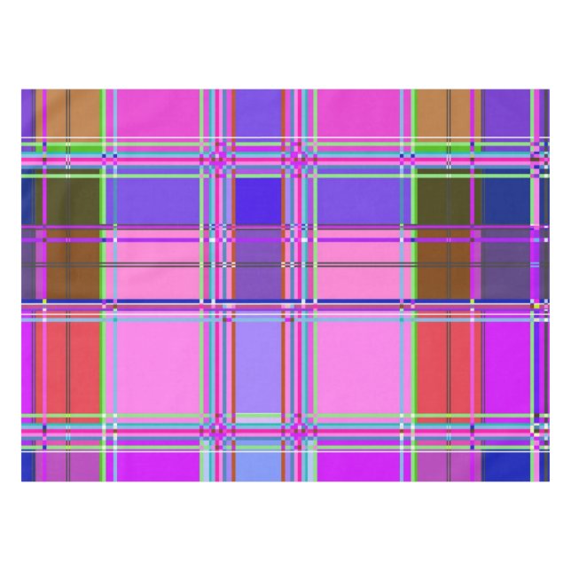 Rosa Schottenstoff-Musterstoff Madras Tischdecke (Vorderseite (Horizontal))