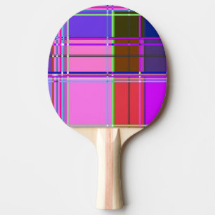 Rosa Schottenstoff-Musterstoff Madras Tischtennis Schläger