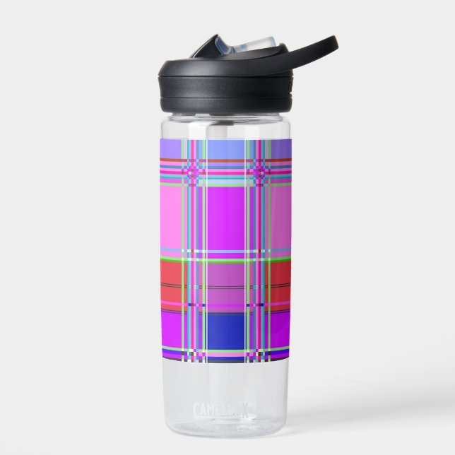 Rosa Schottenstoff-Musterstoff Madras Trinkflasche (Links)