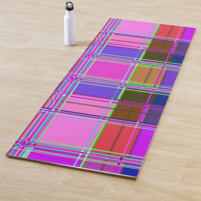 Rosa Schottenstoff-Musterstoff Madras Yogamatte (Beispiel)