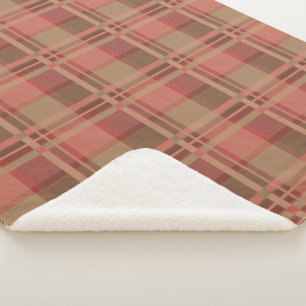 Rosa schottisches Damen-Tartanmuster Sherpadecke