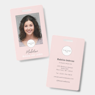 Rosa Schrift-Logo Foto Make-up Ausweis