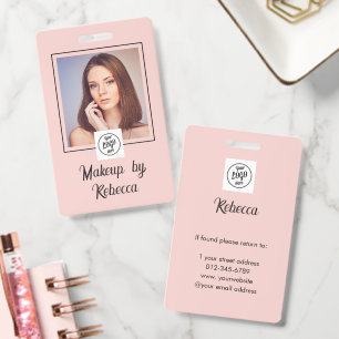 Rosa Schrift-Logo Foto Make-up Ausweis