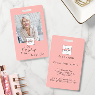 Rosa Schrift-Logo Foto Make-up Ausweis