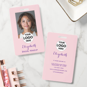 Rosa Schrift-Logo Foto Make-up Ausweis