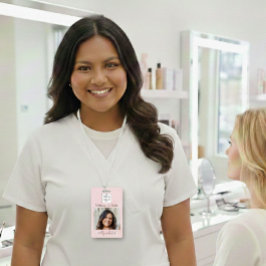 Rosa Schrift-Logo Foto Make-up Ausweis