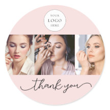 Rosa Schrift-Logo Foto Make-up Danke