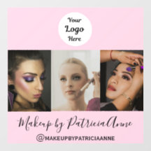 Rosa Schrift-Logo Foto-Make-up-Fensterfolie
