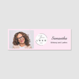 Rosa Schrift-Logo Foto Make-up Namensschild