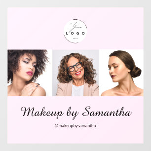 Rosa Schrift-Logo Foto-Make-up-Studio Fensteraufkleber