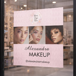 Rosa Schrift-Logo Foto-Make-up-Studio Fensteraufkleber