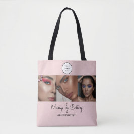 Rosa Schrift-Logo-Foto-Make-up-Studio Tasche