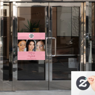 Rosa Schrift-Logo-Foto-Makeup-Studio Fensteraufkleber